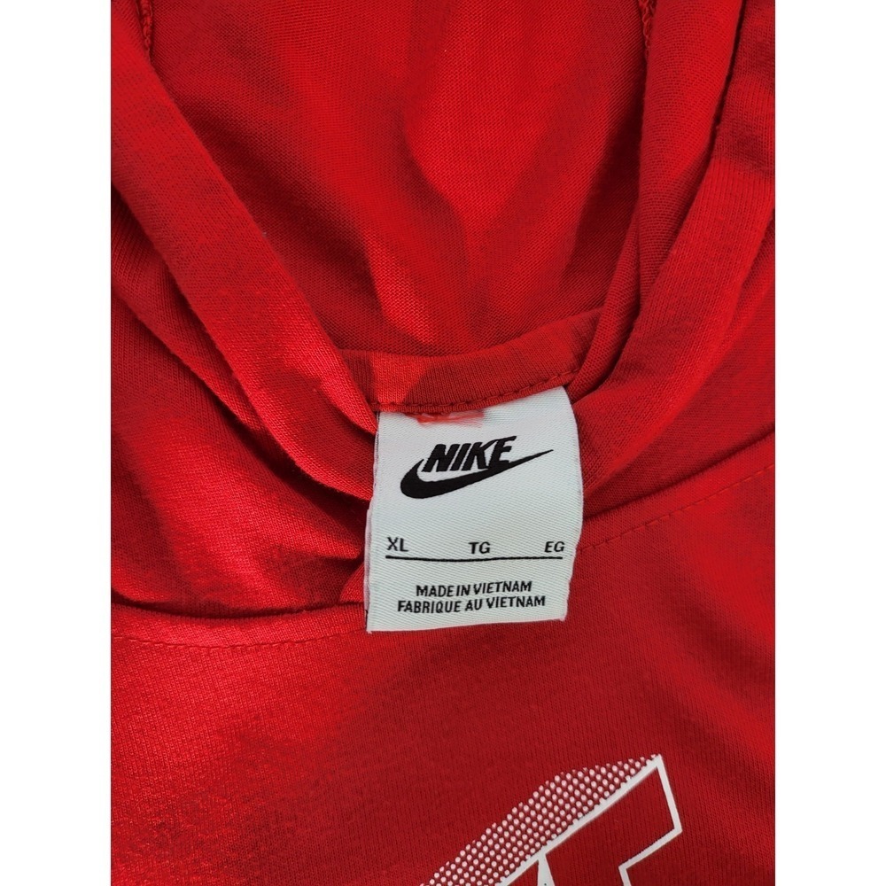 Vintage Y2K‎ Nike Long Sleeve Pullover Hoodie Sportwear Red And White - Picture 7 of 9